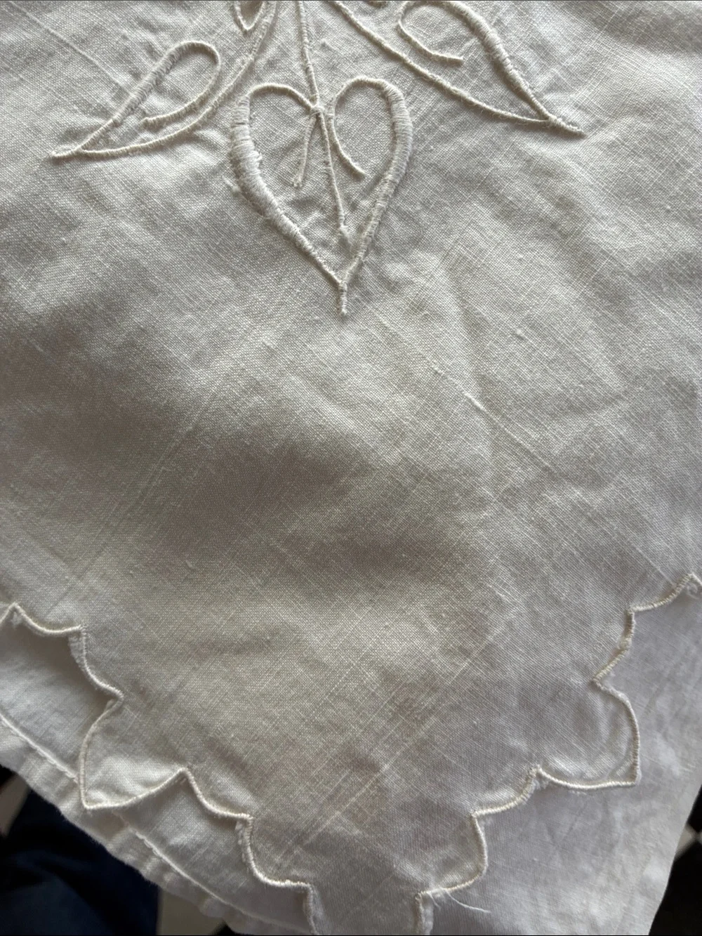 Antique Cream Linen Wedding Set Top sheet / 2 pillow cases